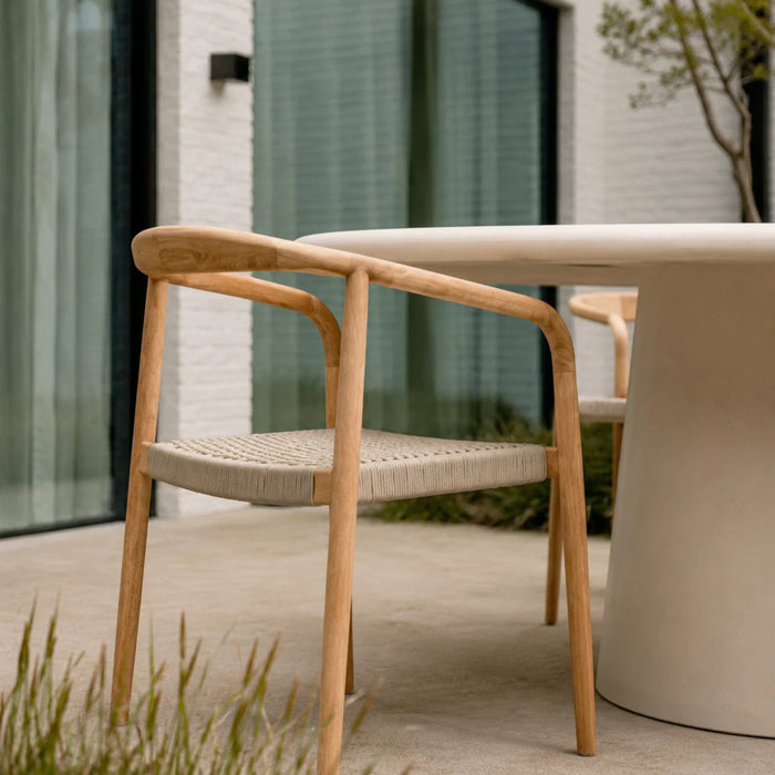 Teak tuinstoel Dubbo touw zitting