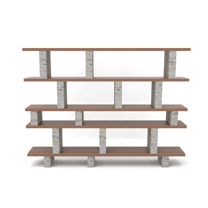 Wandrek Merpins smoke grijs travertin 240 cm