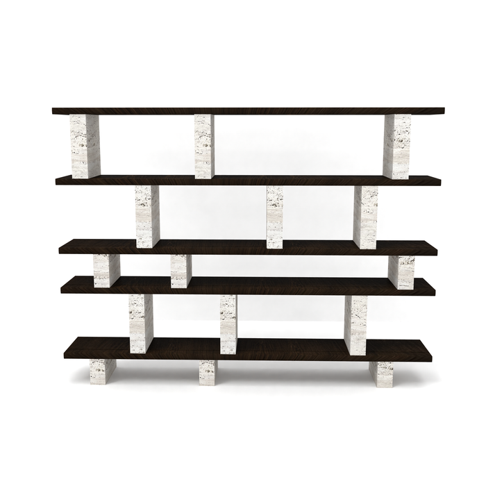 Wandrek Merpins smoke grijs travertin 240 cm