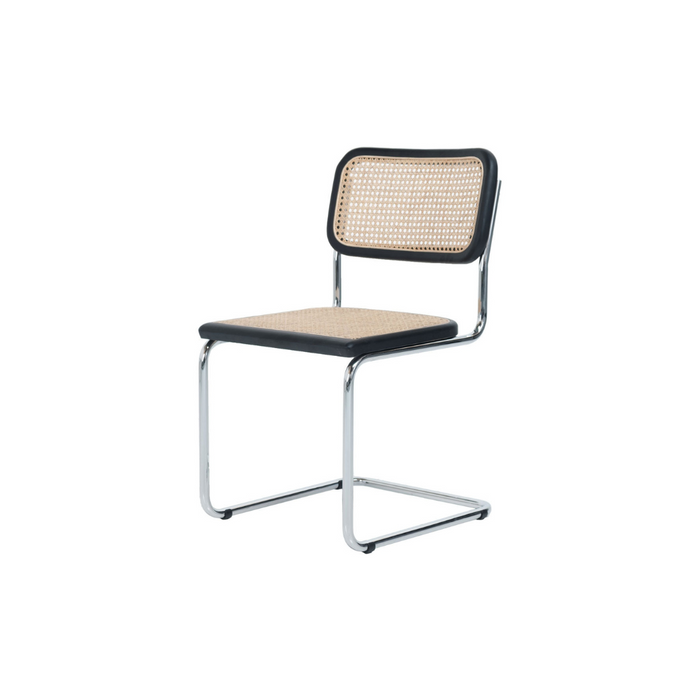 Silla de mimbre Swing negro/cromo