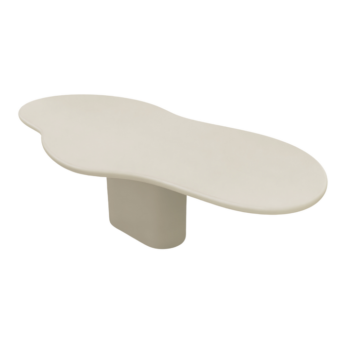 Table à manger organique Amir effet béton latte 261 cm