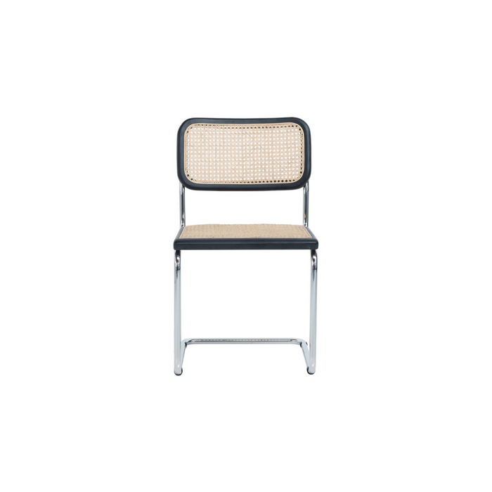 Silla de mimbre Swing negro/cromo
