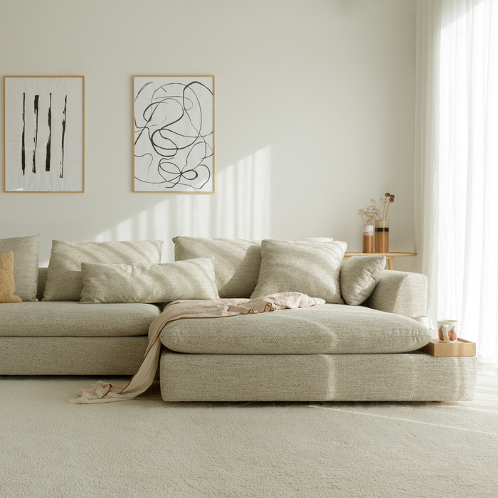 Hoeksofa Milou naturel 4-zits
