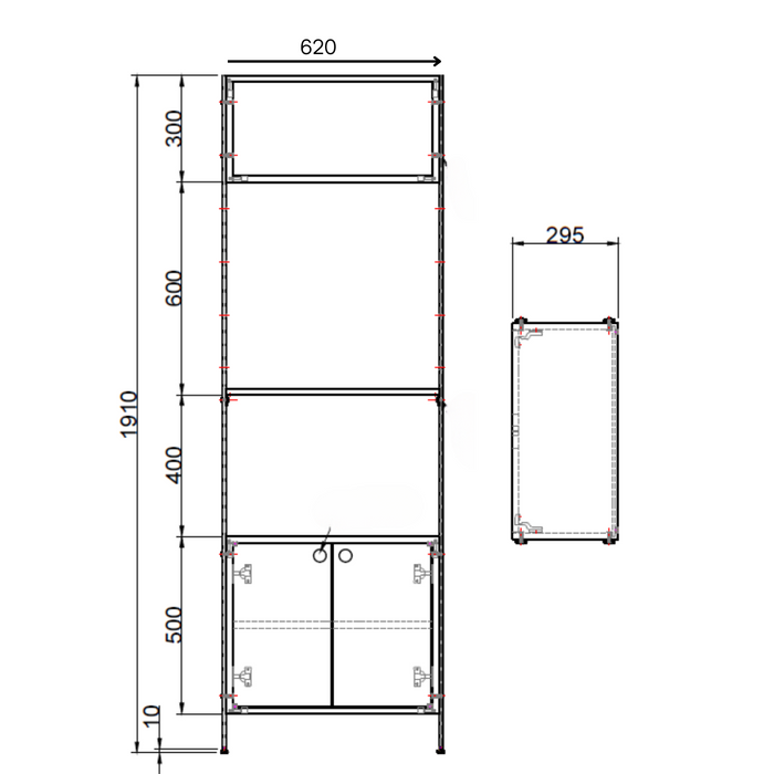 technische tekening van de sarzeau wandkast combinatie 3.ALT