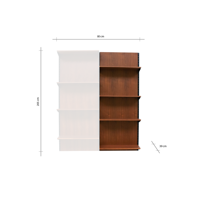 Estantería Amsterdam de nogal 80 cm