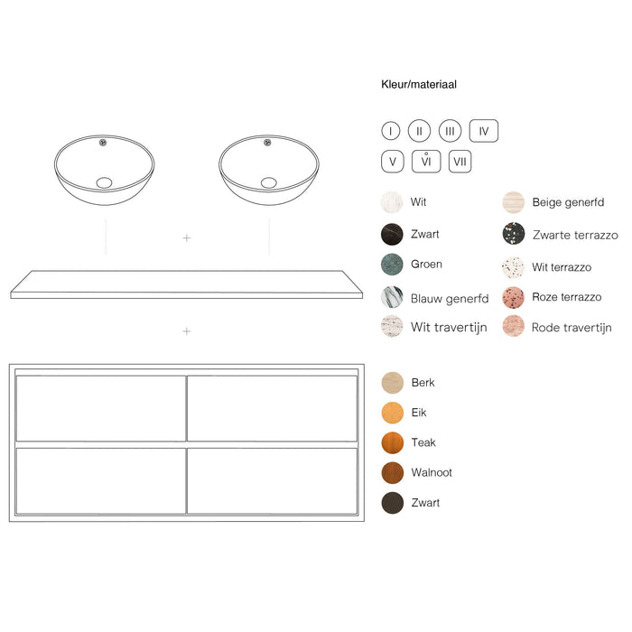 Mueble de baño escandinavo Ann roble 150 cm