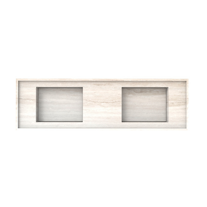 Basiel white travertine inset washbasin, 150 cm