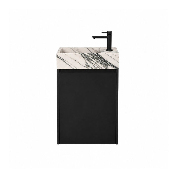 Handenwasser Krabi zwarte eik blauw-wit marmer
