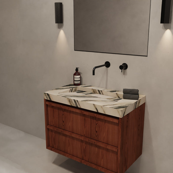 Soumans blue-white marble vanity top 80 cm