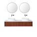 Set Ahun Badkamermeubel in Walnoot met Marcel Bovenplaat in Terrazzo en Sims Waskom in Solid Surface.ALT