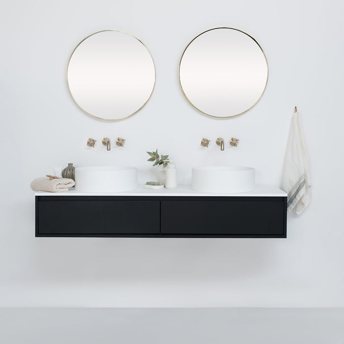 badkamerkast kort lang zwart eik 150 cm Furnified alt