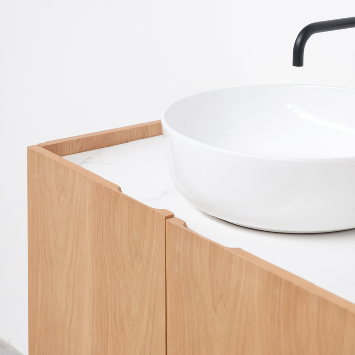 Felix white bathroom vanity with white ceramic sink Alexis II 84 cm