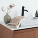 Vintage marmeren wastafelmeubel Fien - Walnoot - 80 cm - Met opbouw waskom
