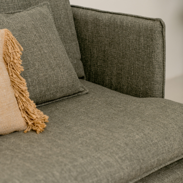 Bartolo 4-seater sofa, dark green fabric, 220 cm