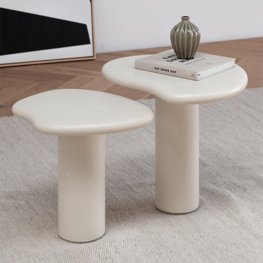 Betonlook bijzettafel - furnified - Organische vorm alt