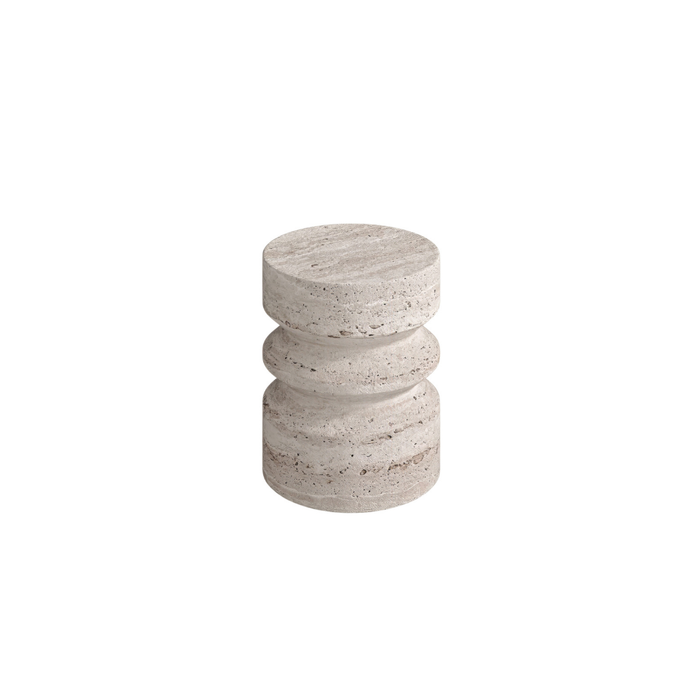 Table d’appoint Zivo en travertin blanc
