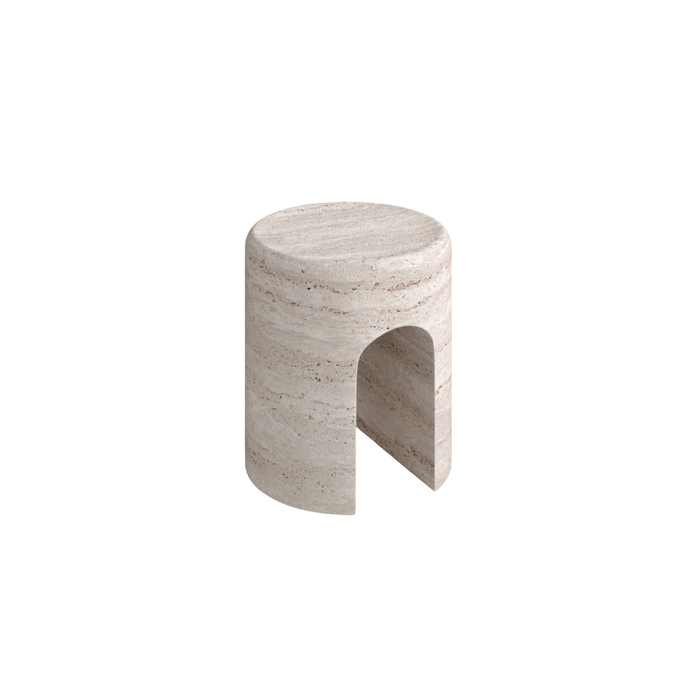 Table d’appoint Zuni en travertin blanc