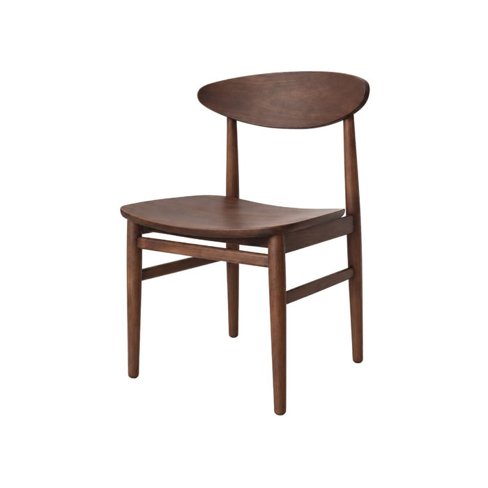 Tourcoing Dining Chair - Dark Walnut - Wooden Seat