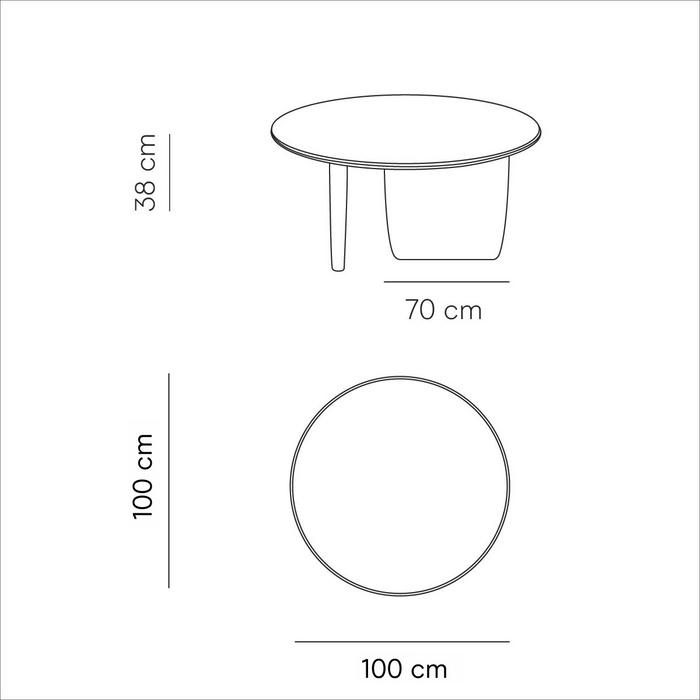 Runder organischer Couchtisch Rochelle Latte