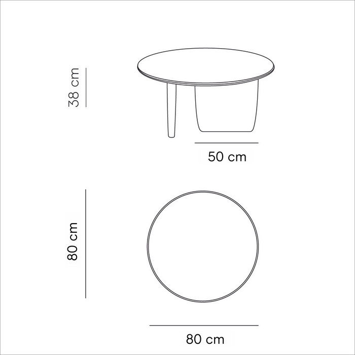 Runder organischer Couchtisch Rochelle Latte