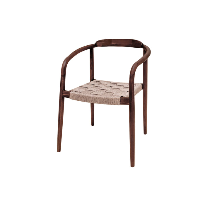 Chaise de salle à manger Burnie en acacia noyer tressé