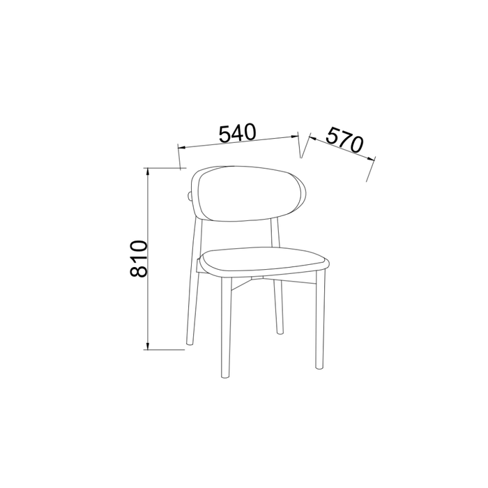 Silla de comedor Eve color humo, tejido color arena