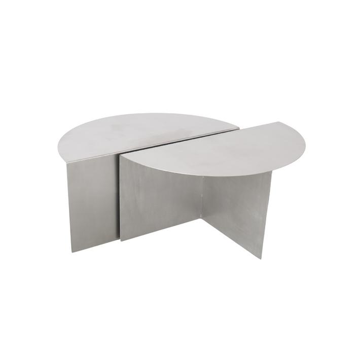 Couchtisch Valognes aus gebürstetem Stahl 80 cm