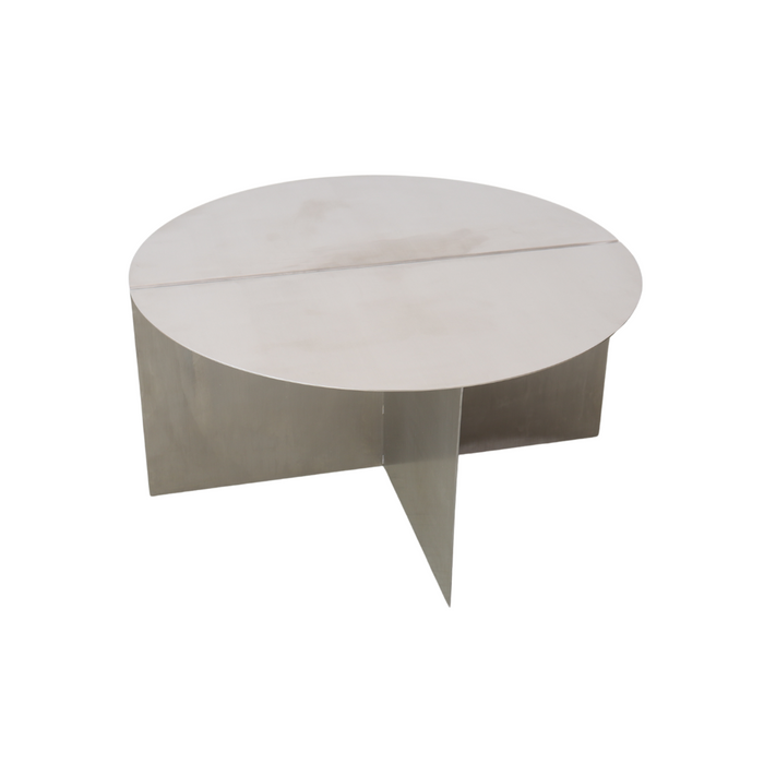 Couchtisch Valognes aus gebürstetem Stahl 80 cm