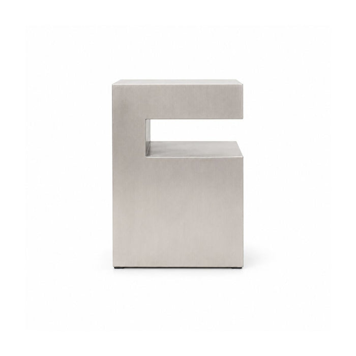 Lewis Side Table - W32 D32 H45 - Brushed Steel
