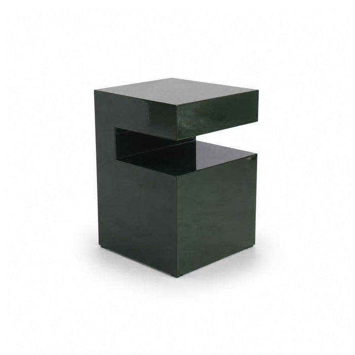 Table d'appoint Lewis - L32 P32 H45 - Finition laquée brillante - Vert sapin