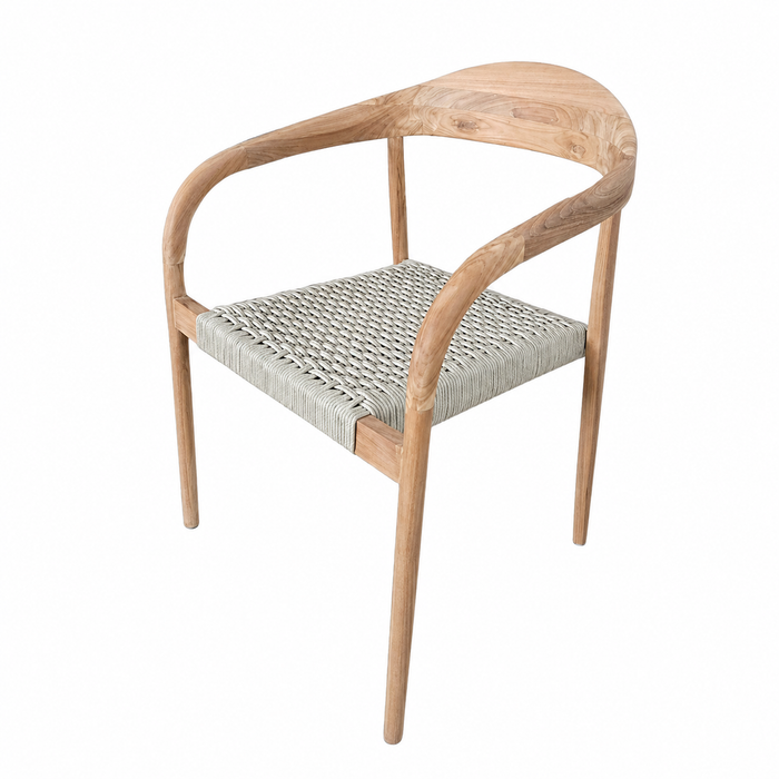 Teak-Gartenstuhl Muret mit Seilsitz