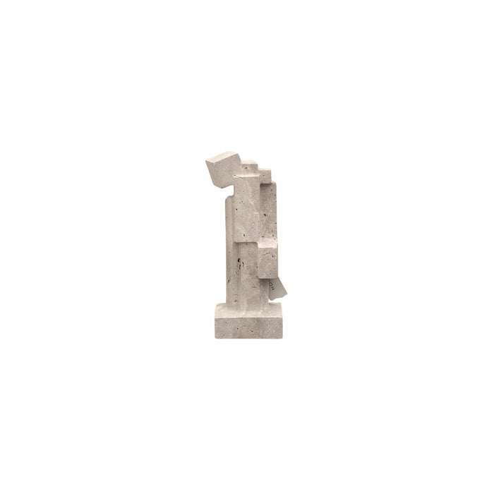 Decorative sculpture Baugy white travertine 40 cm