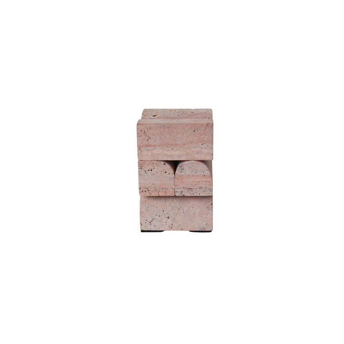 Decoración Flint - B13 D13 H19,8 - Travertino rosa