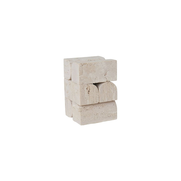 Decoración Flint - B13 D13 H19,8 - Travertino blanco