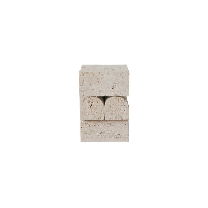 Decoración Flint - B13 D13 H19,8 - Travertino blanco