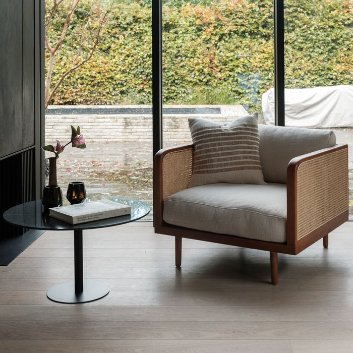Table basse Jake en céramique noire Ø70 cm