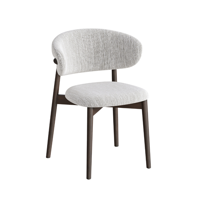 Silla de comedor Eve color humo, tejido color arena