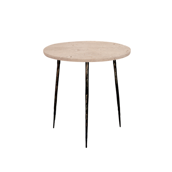 Elegant bijzettafel wit travertijn