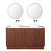 Set Felix Badkamermeubel in Walnoot met Marcel Bovenplaat in Terrazzo en Sims Waskom in Solid Surface.
