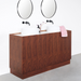 Set Felix Badkamermeubel in Walnoot met Marcel Bovenplaat in Terrazzo en Sims Waskom in Solid Surface.