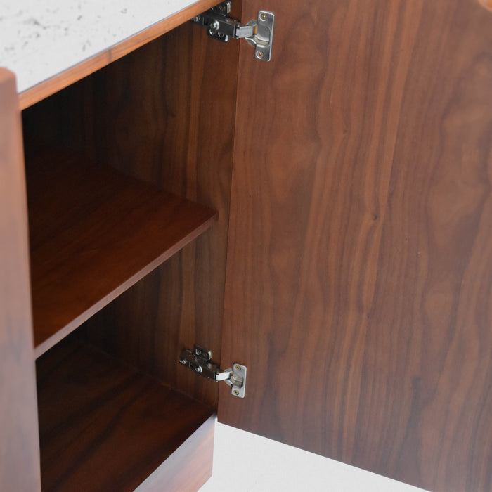 Mid-century Felix walnut bathroom vanity 84 cm