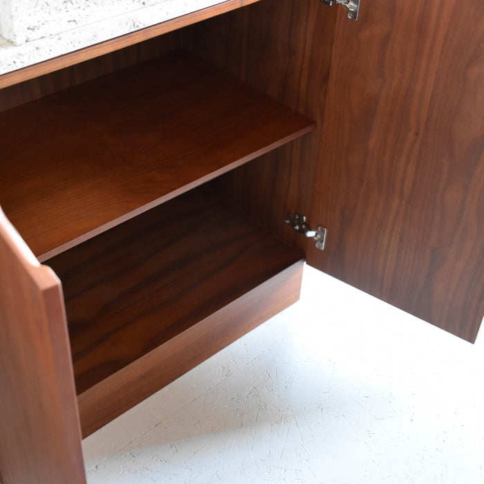 Mid-century Felix walnut bathroom vanity 84 cm