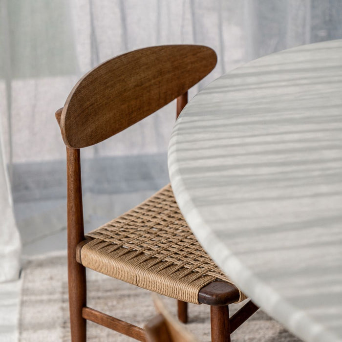 Silla de comedor Tourcoing - Nogal oscuro - Asiento tejido