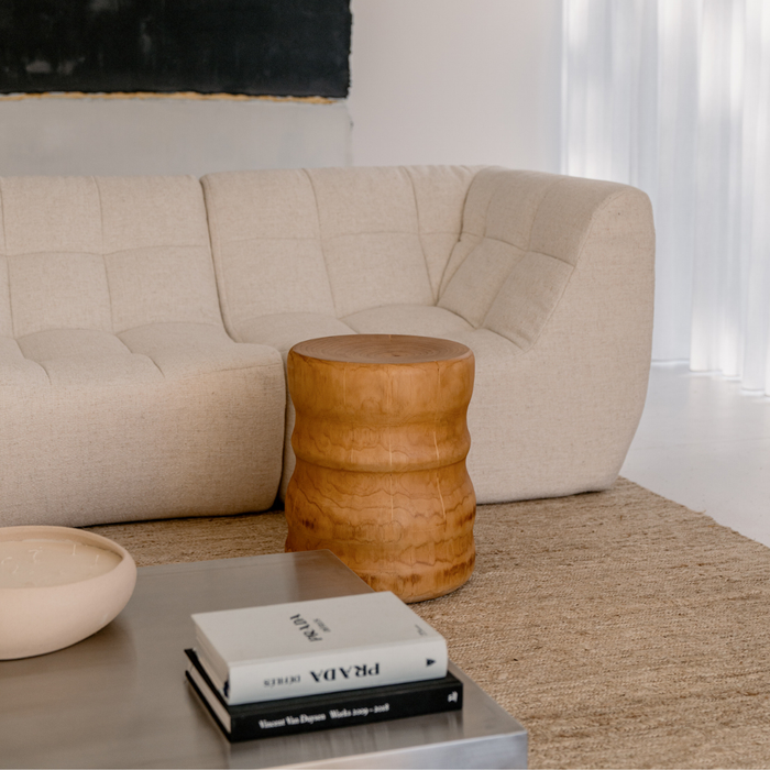 Hoekfauteuil Lemont ivory bouclé