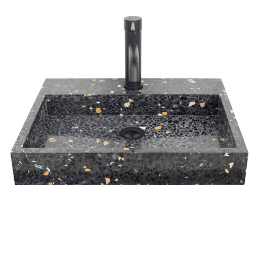 Lavabo in zwart terrazzo