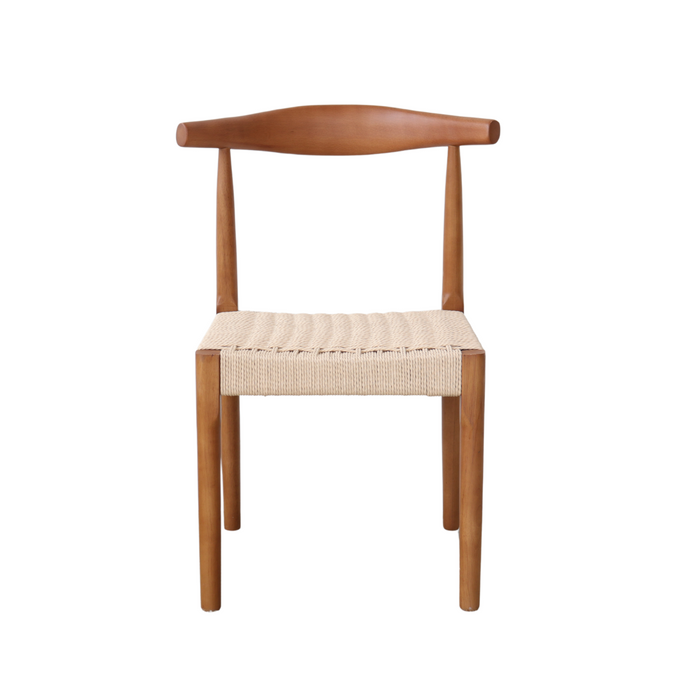 Chaise de salle à manger Gouzon en noyer avec assise en corde