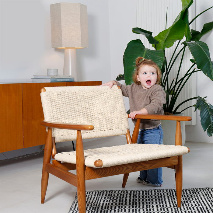 Sessel Hobart aus Teak mit geflochtenem Seil