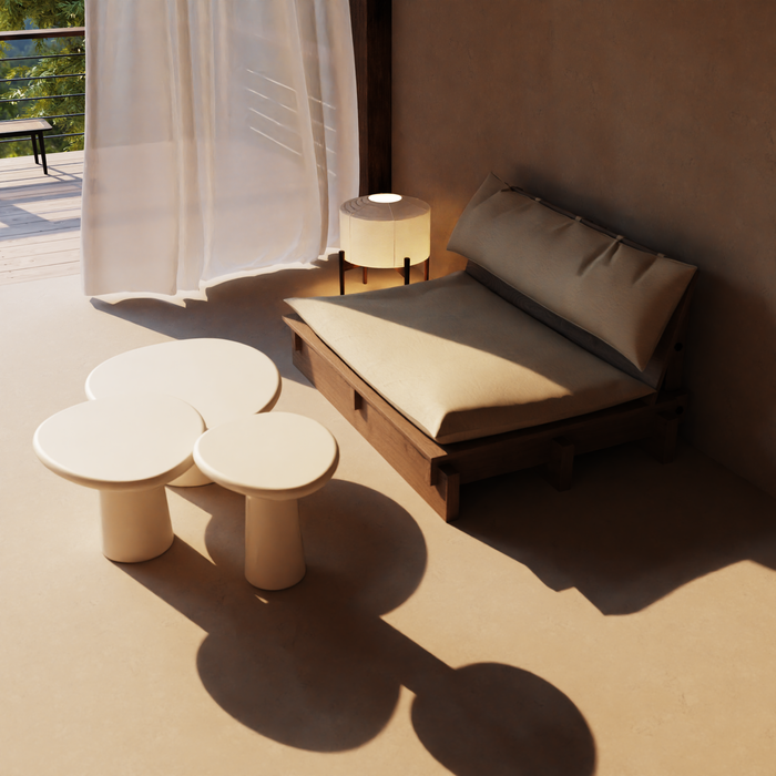 Juno round concrete-look coffee table 50 cm