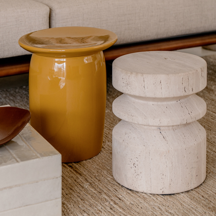 Beistelltisch Kivo Keramik Amber Gold