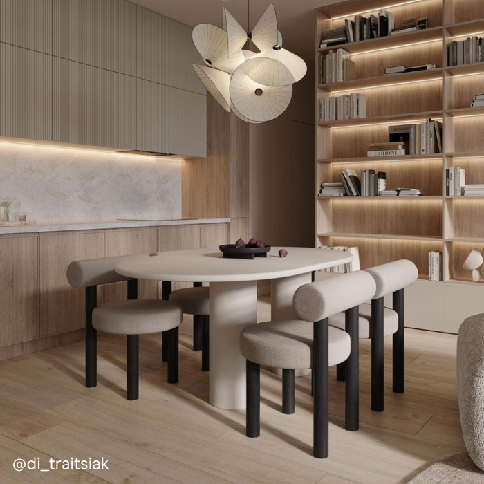 Ovale eettafel Kimberly MicroSkin ronde poten